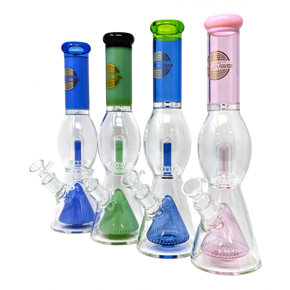 On Point Glass 14" Matrix Perc Color Beaker Water Pipe